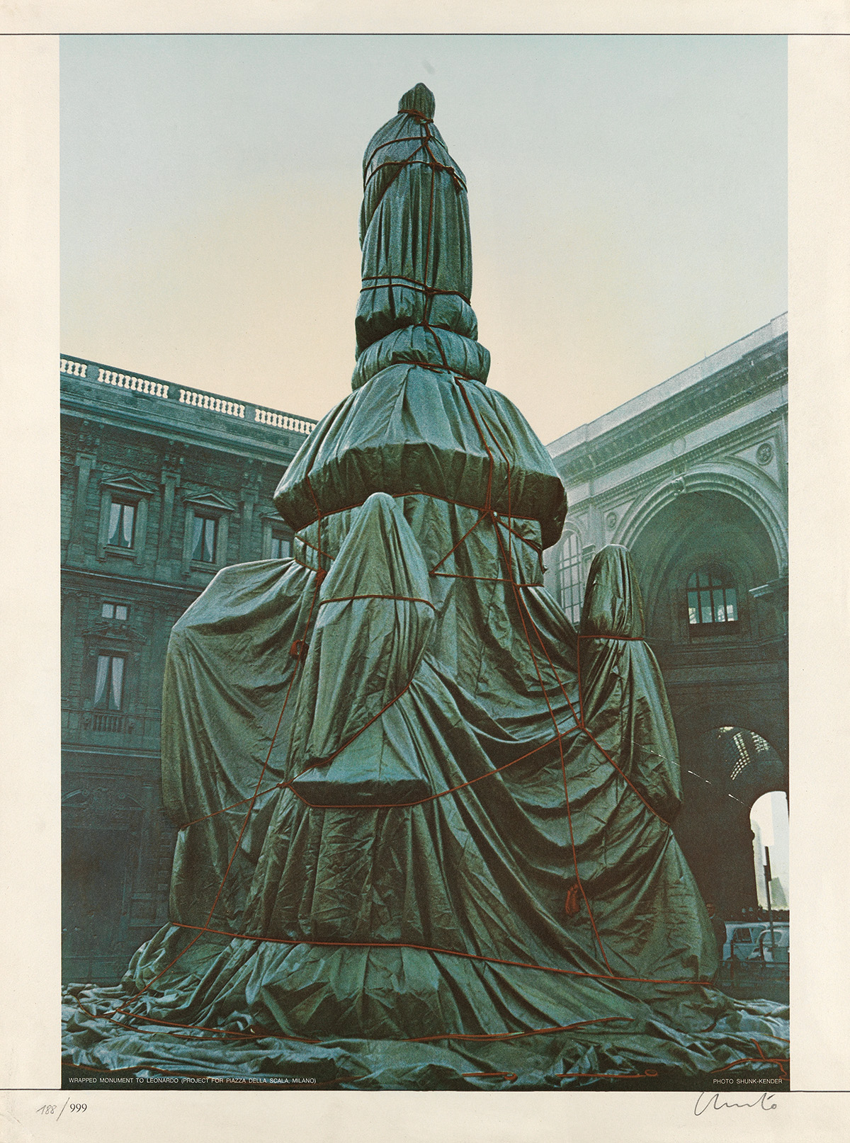 CHRISTO Wrapped Monument to Vittorio Emanuele.